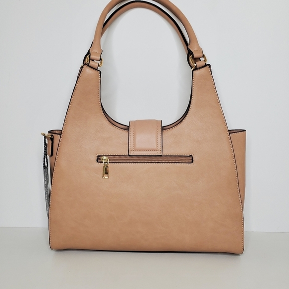 American Bee 3 piece Women Stylish Tan Leather Handbag Set - Picture 6 of 16